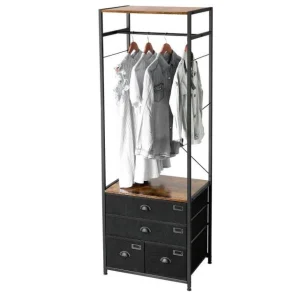 jusqu'à Meilleur prix 🛒 Etagère Armoire Avec Tiroir Et Tringle De SuspensionL63 X P45 X H180cm 🤩 12