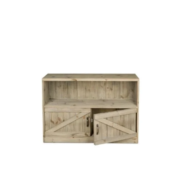 Le moins cher ❤️ Etagère Basse 2 Portes Gris De Payne 119 X 39 X H 80 TRADIS 😀 boutiqued en ligne 4