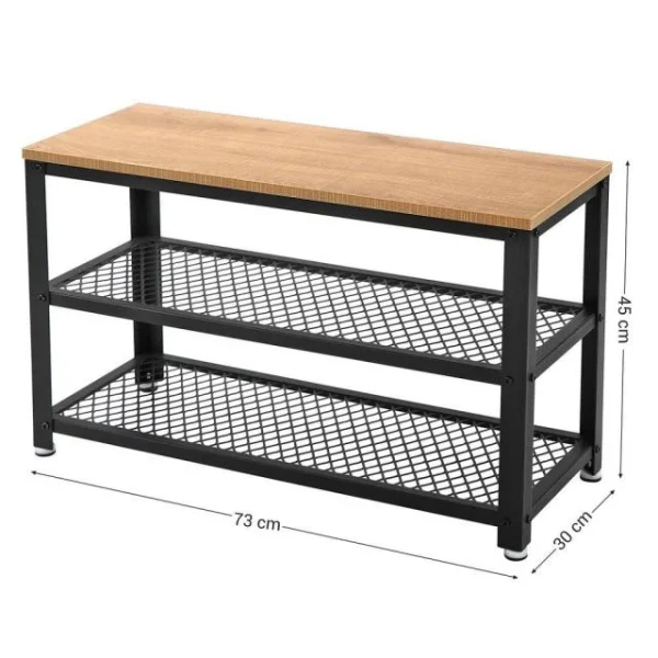 à prix d'occasion Meilleur prix 💯 Etagère Basse Métal Et Bois L73 X P30 X H45 Cm 💯 3