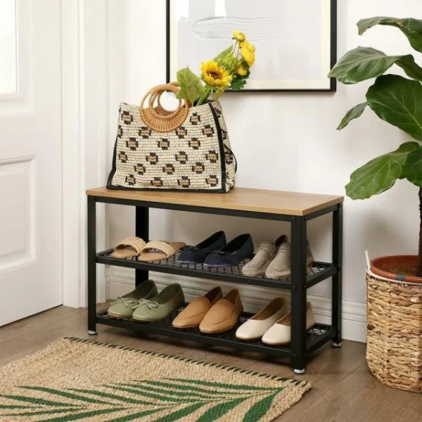 à prix d'occasion Meilleur prix 💯 Etagère Basse Métal Et Bois L73 X P30 X H45 Cm 💯 4