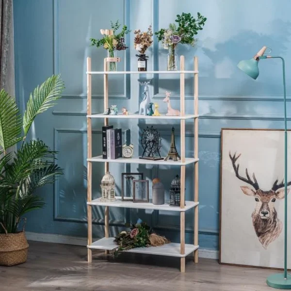 Nouvelle tendance Nouveau ⌛ Etagere Bibliotheque Scandinave Moderne De 5 Niveaux Bois 💯 3