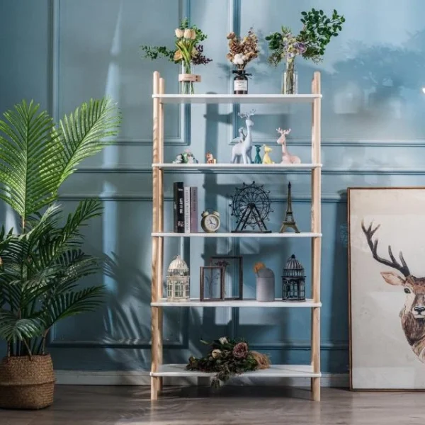 Nouvelle tendance Nouveau ⌛ Etagere Bibliotheque Scandinave Moderne De 5 Niveaux Bois 💯 4