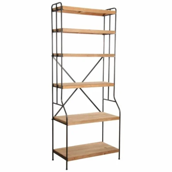 soldes ligne Bon marché ⭐ Etagère En Bois Et Métal 82x42x200 ⌛ 1