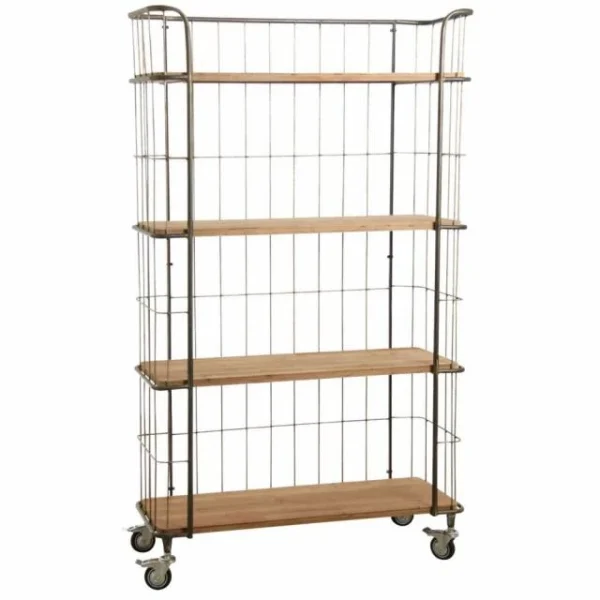 des prix incroyables Bon marché 🎉 Etagère En Bois Et Métal Sur Roulettes 94x41x159 🌟 1