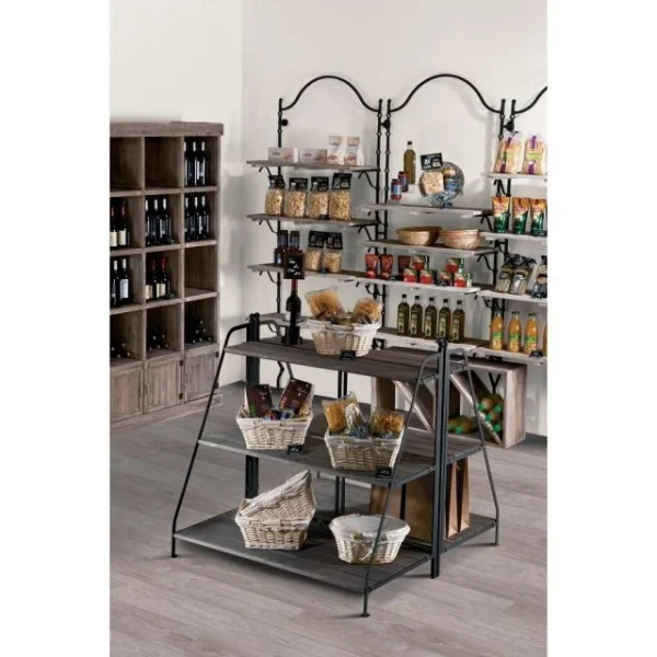 De gros 🛒 Etagère Fer Forgé 3 Tablettes Bois L100 X P55 X H80cm 💯 excellents soldes 3