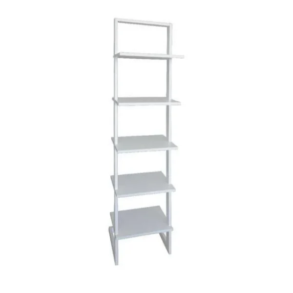 shopping pas cher Meilleur prix 🎁 Etagère Inclinée Blanc Mat 5 Tablettes L.40 X P.33 X H.175cm 🥰 1