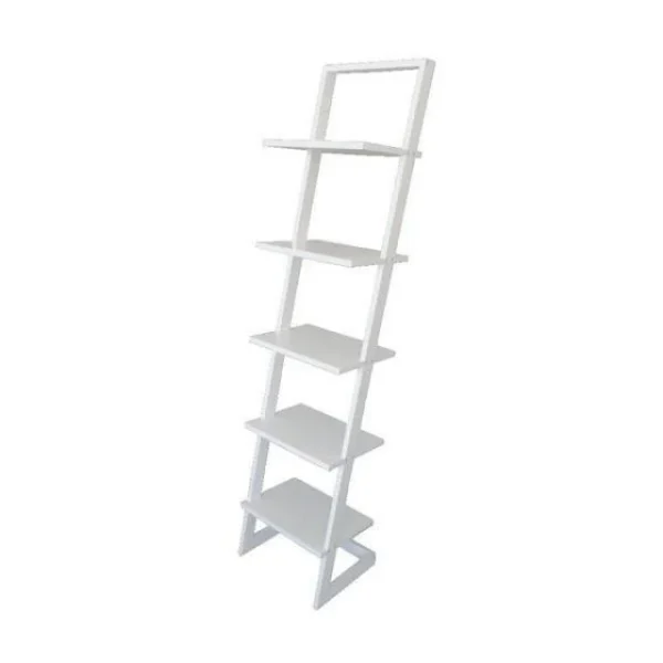 shopping pas cher Meilleur prix 🎁 Etagère Inclinée Blanc Mat 5 Tablettes L.40 X P.33 X H.175cm 🥰 3