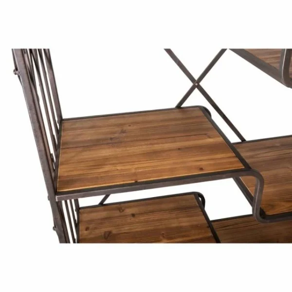 Meilleure vente 😉 Etagère Industrielle Fer Et Bois Loft Fer Et Bois Ciré L93.5 X P40 X H180 🎉 prix pas cher 3