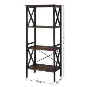 magasin en ligne Le moins cher 👏 Etagère Metal-bois L56 X P34 X H131 Cm 👏 9