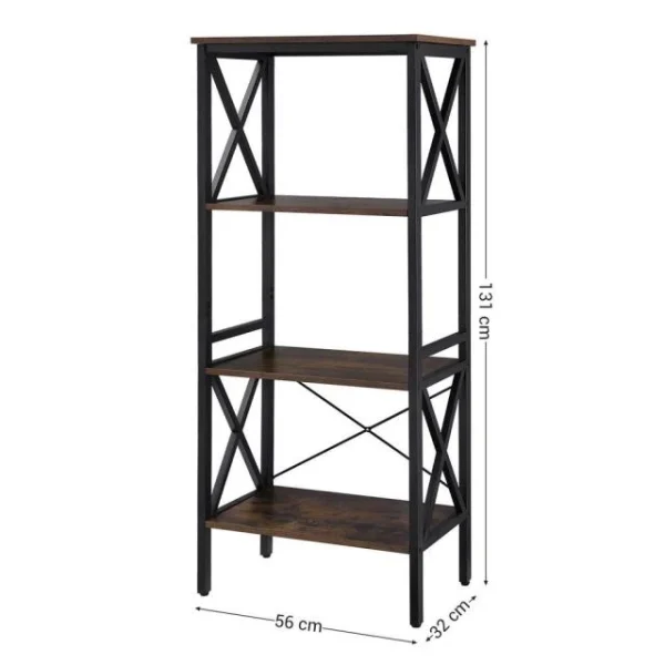 magasin en ligne Le moins cher 👏 Etagère Metal-bois L56 X P34 X H131 Cm 👏 3