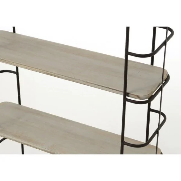 Offres 🛒 Etagère Metal Et Bois 4 Niveaux 50x16x80cm 👏 styles dernier cri 3