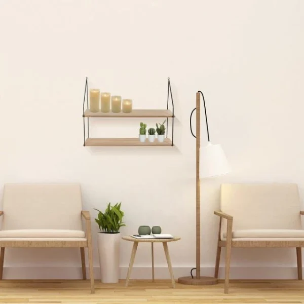 REMISE Meilleure affaire ✔️ Etagère Murale 2 Plateaux 45,5x18x60cm ✔️ 5