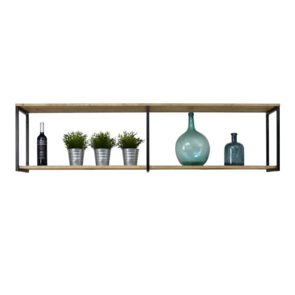 nouveau produit Coupon ❤️ Étagère Murale Double Icub – Industriel Vintage 30X160x48h.cm. 30mm. ❤️ 3