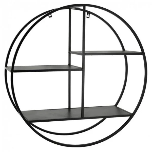 excellents soldes Sortie 🤩 Étagère Murale Ronde En Métal Noir Ø67×22 ❤️ 1