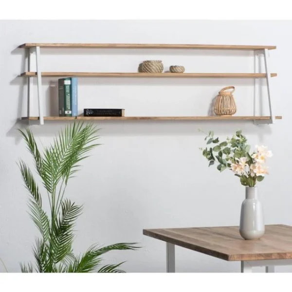 Meilleur prix ✨ Étagère Polygonal Ascendant 100x35x47cm Blanc – 2 Supports Industriel 👍 Achat 3