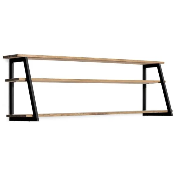 Promo ✨ Étagère Polygonal Ascendant 100x35x47cm Noir – 2 Supports – Industriel 😍 vente pas cher en ligne 1