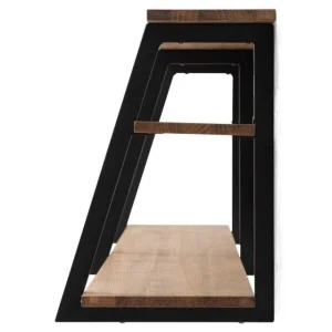 Promo ✨ Étagère Polygonal Ascendant 100x35x47cm Noir – 2 Supports – Industriel 😍 vente pas cher en ligne 11