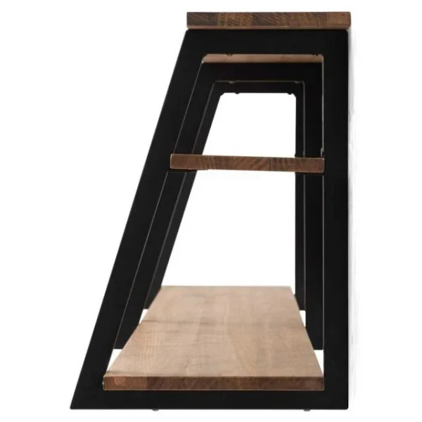 Promo ✨ Étagère Polygonal Ascendant 100x35x47cm Noir – 2 Supports – Industriel 😍 vente pas cher en ligne 4