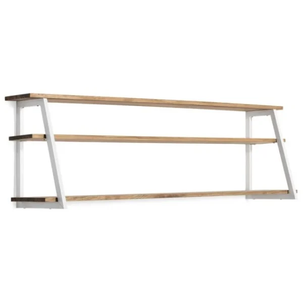 Meilleur prix 🔔 Étagère Polygonal Ascendant 120x35x47cm Blanc – 2 Supports Industriel 👍 Les achats en ligne 1