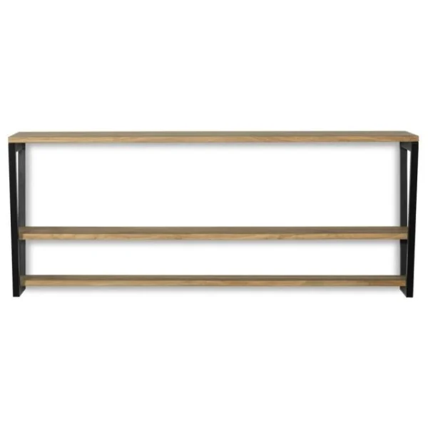 Meilleure affaire ✔️ Étagère Polygonal Descendant 100x35x47cm Noir 2 Supports – Industriel 👍 Top ventes 3