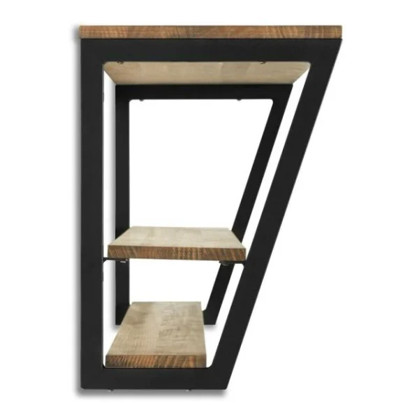 Meilleure affaire ✔️ Étagère Polygonal Descendant 100x35x47cm Noir 2 Supports – Industriel 👍 Top ventes 4