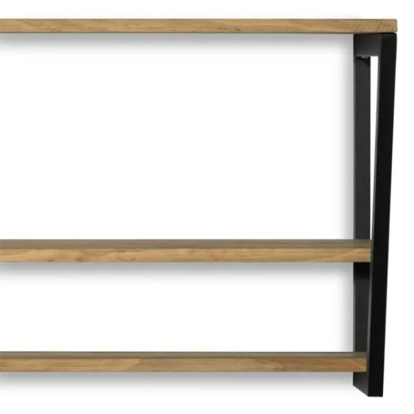 Meilleure affaire ✔️ Étagère Polygonal Descendant 100x35x47cm Noir 2 Supports – Industriel 👍 Top ventes 6