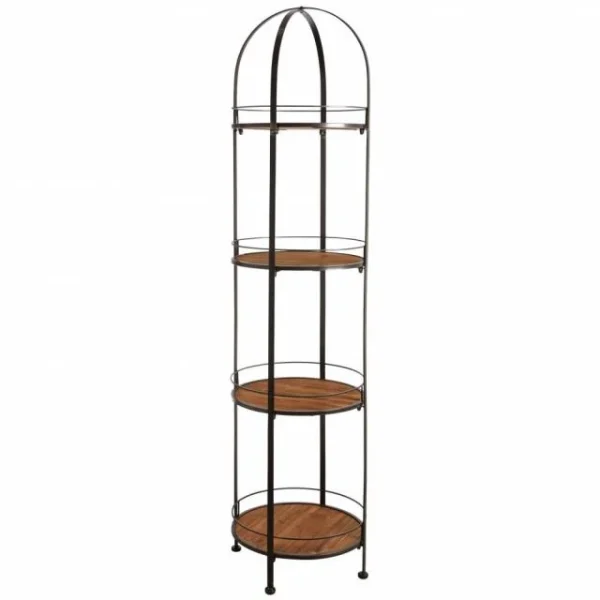 Tout neuf ❤️ Etagère Ronde En Métal Et Bois Ø42,5 H175 ✔️ soldes pas cher 1