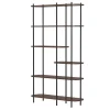 Sortie 🔥 Etagere Scandinave 6 Niv, Structure Métal Noir, Plateaux Bois 100x30x169 Cm 🧨 Achat 5