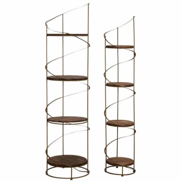 Meilleur prix 🔥 Etagères Rondes En Bois Et Métal 31 X 31 X 150 – 41 X 41 X 160 🧨 en promotion 1