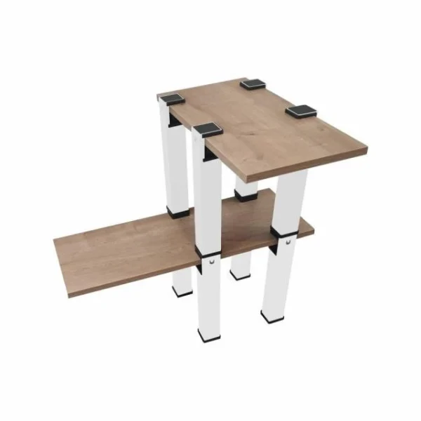 Promo ❤️ Kit Etagère Modulable – 2 Plateaux Et 8 Pieds Blancs 🧨 achetez 1