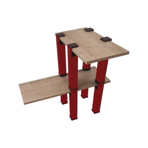 boutique en ligne Les meilleures critiques de 🎉 Kit Etagère Modulable – 2 Plateaux Et 8 Pieds Rouges 👍 1