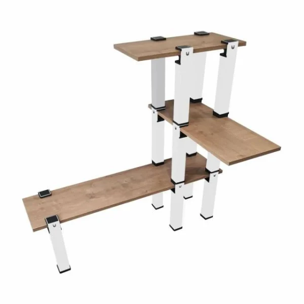 Livraison gratuite Meilleur prix 🎉 Kit Etagère Modulable – 3 Plateaux 14 Pieds Blancs 😀 1