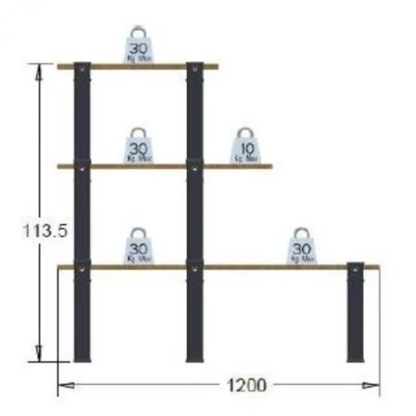 Livraison gratuite Meilleur prix 🎉 Kit Etagère Modulable – 3 Plateaux 14 Pieds Blancs 😀 5