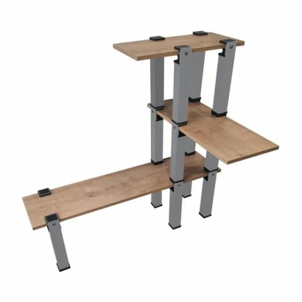 Grosses soldes 👍 Kit Etagère Modulable – 3 Plateaux 14 Pieds Gris 🛒 soldes 1