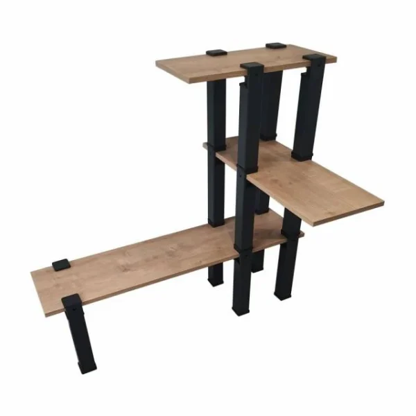 excellents soldes Meilleur prix 🌟 Kit Etagère Modulable – 3 Plateaux 14 Pieds Noirs 👍 1