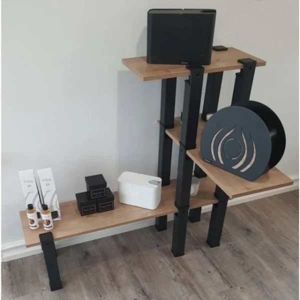 excellents soldes Meilleur prix 🌟 Kit Etagère Modulable – 3 Plateaux 14 Pieds Noirs 👍 4