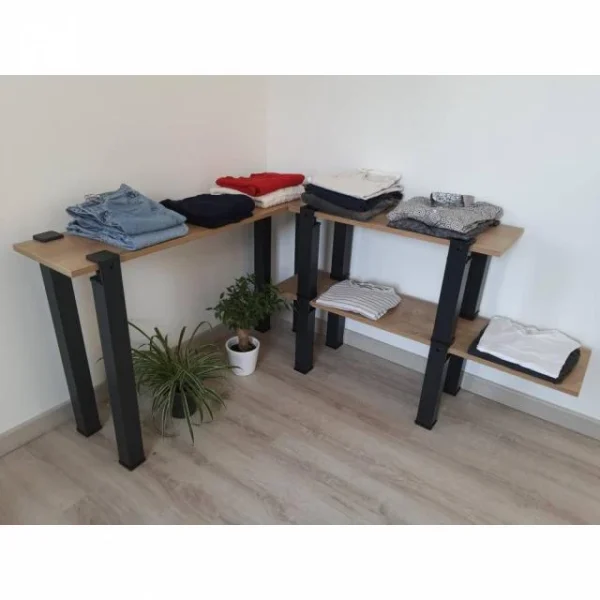 en vente Acheter ⭐ Kit Etagère Modulable – 3 Plateaux, 8 Pieds Et 4 Pieds Noirs 🎁 4