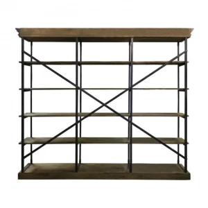Retour Facile et Gratuit Promo 😀 Meuble étagère En Fer Et Bois Ciré L270 XP 46 X H223 🤩 7