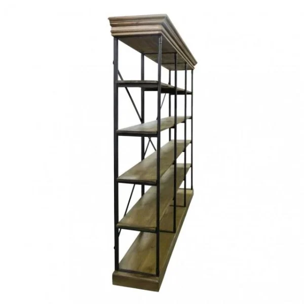Retour Facile et Gratuit Promo 😀 Meuble étagère En Fer Et Bois Ciré L270 XP 46 X H223 🤩 4